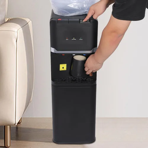 Vista 3 de Dispensador de agua de carga superior para botella de 5 galones con bloqueo de seguridad, agua caliente, fría y cálida, eficiencia energética, ideal