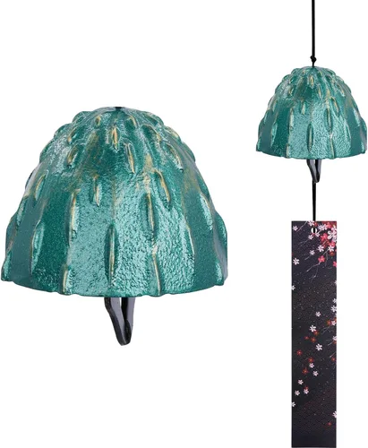 Vista 7 de Carillón de viento japonés de hierro fundido para exteriores, adorno para jardín, patio y balcón, decoración de campana de viento de metal colgante