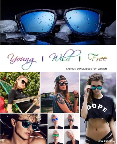 Vista 7 de KALIYADI Gafas de sol unisex polarizadas retro clásicas modernas para hombres y mujeres, gafas de sol para conducir con bloqueo UV, C Negro brillante