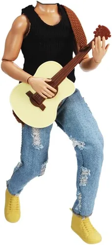 Vista 5 de E-TING 3-artículo Chaleco de mezclilla rasgado chaqueta trajes casuales para muñeca de niño de 12 pulgadas
