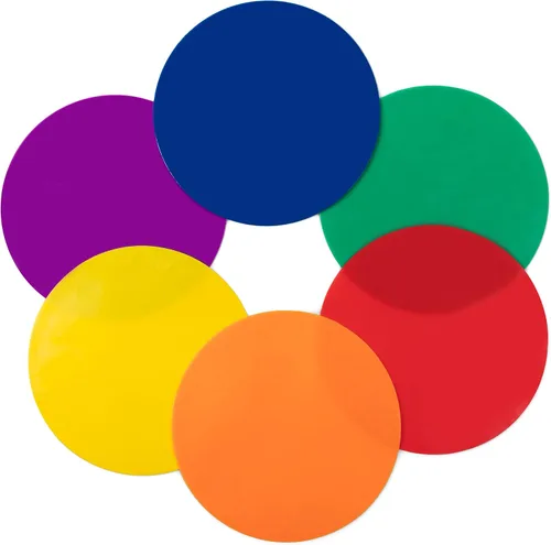 Vista 2 de Champion Sports marcadores polivinílicos de 10 pulgadas para objetivos. Ideales para entrenamientos y simulacros. Juego de 6 en verde, naranja