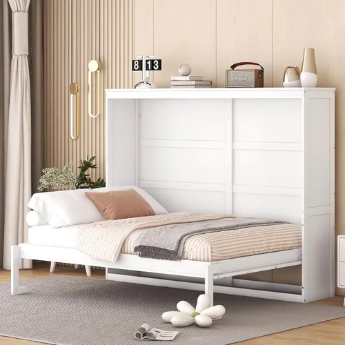 Vista 19 de Baúl móvil Murphy de tamaño Queen con módulo USB integrado de doble alimentación/USB, armario moderno y tradicional de madera maciza con cajón Gris-A