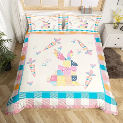 Vista 34 de Erosebridal Juego de funda de edredón de Pascua de conejos, tamaño Color 01