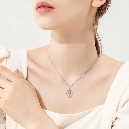Vista 4 de Brisskaari Collar con colgante de San Miguel, San Cristóbal, San Patricio, San Juda, San Benito, San José, plata de ley 925, medalla de amuleto