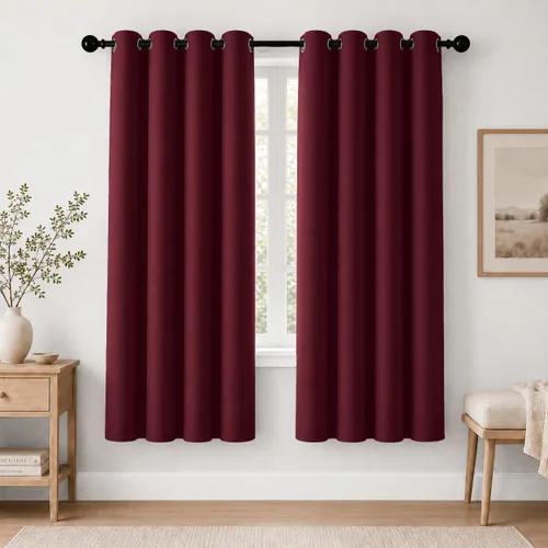 Vista 67 de Cortinas de oscurecimiento de habitación de 84 pulgadas de largo para dormitorio, sala de estar, cortinas térmicas aislantes con ojales