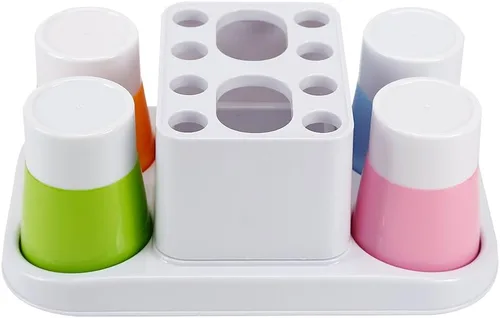 Vista 6 de Eslite Soporte para cepillos de dientes y soporte organizador grande para baño
