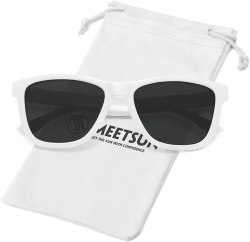Vista 40 de Meetsun - Lentes de sol polarizados, unisex, modernos, con estilo de diseñador, clásico y retro A1 Negro Brillante