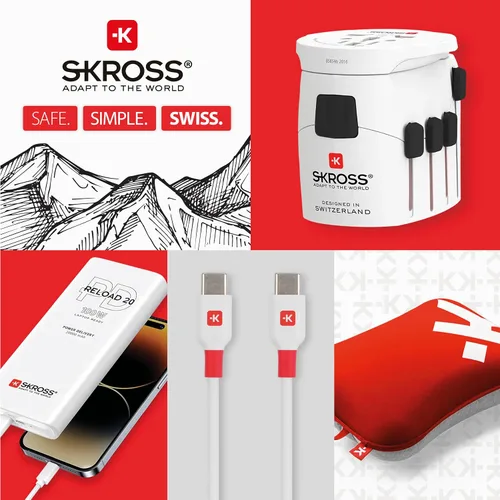 Vista 8 de Skross Adaptador de viaje del mundo a Europa, blanco