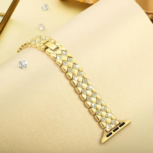 Vista 3 de Luxury Band fits Apple Watch Bands for Women 42mm(Series 10) 41mm 40mm 38mm 46mm 45mm 44mm 49mm 42mm(Series 3/2/1), Bling iWatch Bands for Apple