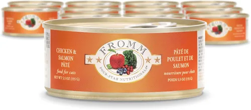 Vista 12 de Fromm Four-Star Nutritionals - Comida húmeda de primera calidad en paté de carne y venado para gatos, receta de carne de res, caja de (12) latas