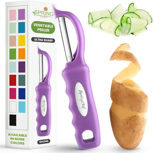 Vista 35 de Spring Chef Pelador de verduras giratorio prémium, color negro