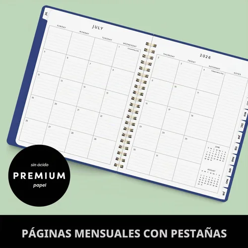 Vista 3 de PAPERAGE Agenda académica, agenda semanal y mensual y calendario, 12 meses, julio de 2026 a junio de 2027, (9.5 x 11 pulgadas), agenda de Negro
