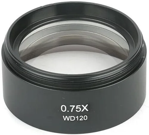 Vista 8 de Kit de accesorios para microscopio, microscopio, lente auxiliar 0.3X/0.75X/1.5X, objetivos auxiliares, microscopio estéreo, lente Barlow M48 rosca