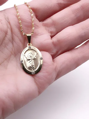 Vista 5 de Divine Child Jesus Pendant Necklace 17.5" Chain