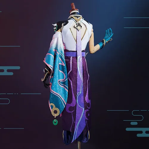Vista 2 de NSPSTT Xiao Cosplay Outfit Genshin Impact Costume for Men Halloween Tattoo
