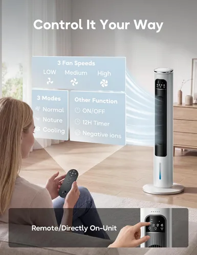 Vista 4 de Unidad de aire acondicionado portátil sin ventanas con control remoto, enfriador de aire evaporativo sin ventilación de 37 pulgadas, enfriador