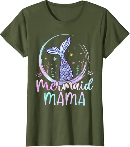 Vista 9 de Camiseta de sirena para mujer, diseño de cola de sirena para cumpleaños, playa, cola de sirena, Negro