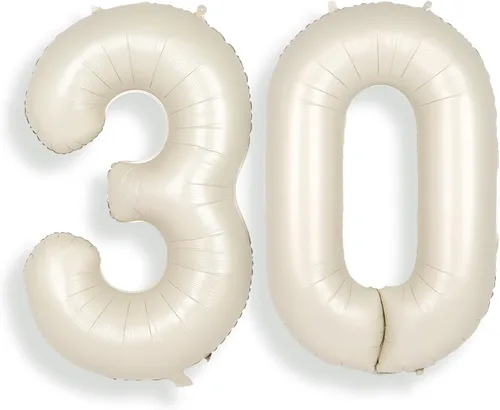 Vista 57 de SUWEN Globos de helio grandes de 102 cm (40 pulgadas) con letra S en color crema. Globos grandes de papel de aluminio con letra en helio, de A a Z.