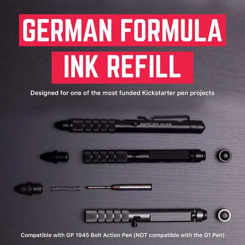 Vista 5 de GPCA GP 1945 - Recambio de tinta de gel para bolígrafo GP22, recambios de tinta alemana de escritura suave para bolígrafos Bolt Action, flujo