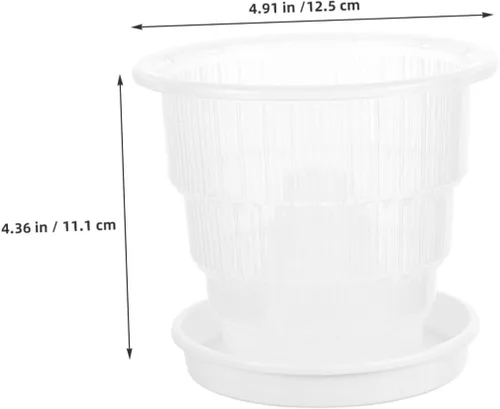 Vista 2 de Orchid Planter Set with Holes and Matching Tray PP