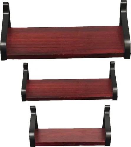 Vista 5 de DECOMIL Estantes flotantes para montar en la pared, estantes de almacenamiento de pared de madera rústica, juego de 3 para cualquier espacio