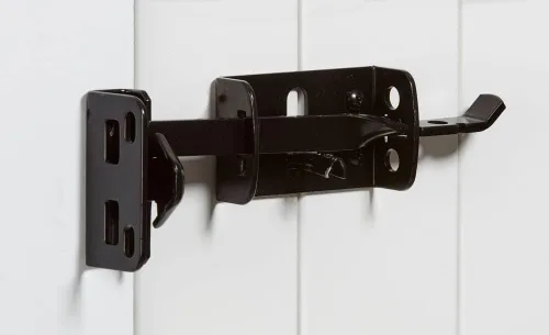 Vista 4 de National Hardware Pestillo de pulgar de puerta resistente, acero, negro Candado para mayor seguridad con fácil operación de prensa de pulgar