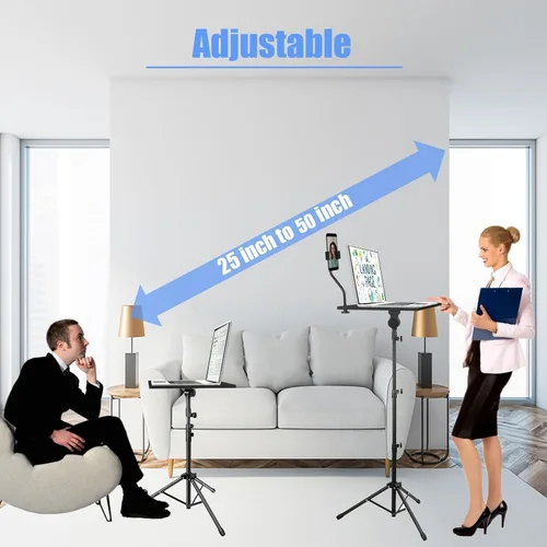 Vista 8 de Kereal Soporte de trípode para proyector de laptop, soporte de suelo portátil universal para equipos de DJ, oficina, escenario, estudio, podio