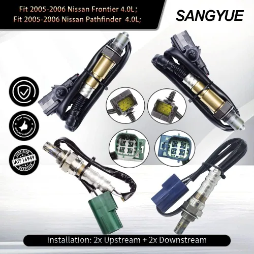 Vista 2 de Kit de 4 sensores de oxígeno para Nissan Xterra/Frontier/Pathfinder 4.0L 2005-2006 corriente ascendente + corriente descendente Para Nissan