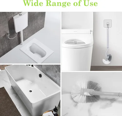 Vista 8 de Paquete de 2 cepillos para inodoro de baño, cepillo de inodoro de diseño