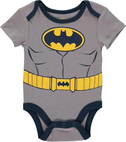 Vista 4 de DC Comics Baby Boys Short-Sleeve Bodysuit Three Pack - Batman Baby Boy Clothes