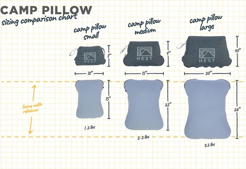 Vista 2 de HEST Almohada de campamento (pequeña), espuma viscoelástica resistente a la temperatura, esencial para camping, mochileros y aventuras al aire