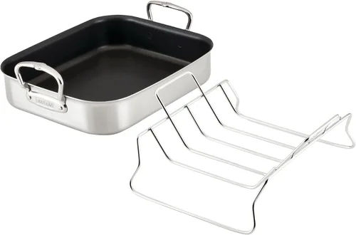 Vista 6 de Hestan Provisiones: sartén antiadherente con revestimiento clásico de 14.5 pulgadas con estante de acero inoxidable