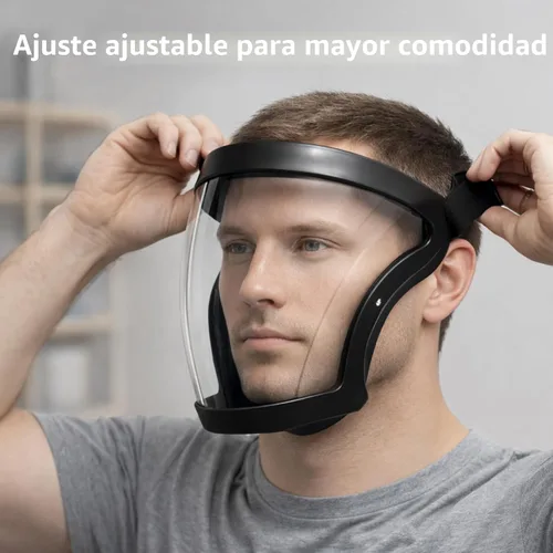 Vista 6 de Máscara de protección facial antivaho de alta definición para adultos (color negro mejorado).
