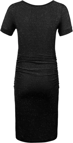Vista 4 de KIM S Vestido de maternidad con purpurina para sesión de fotos, vestidos ajustados para baby shower o uso diario