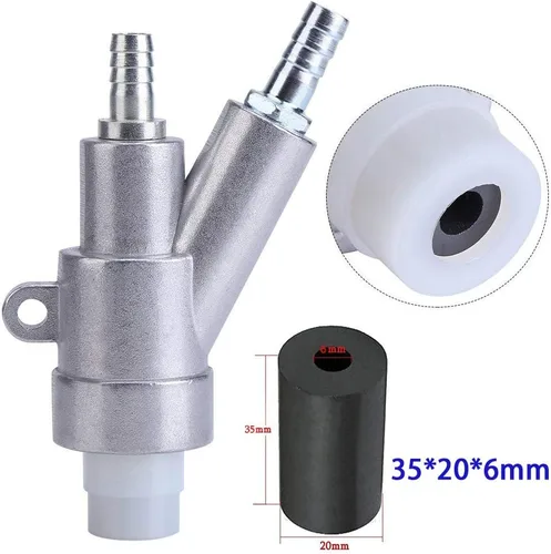 Vista 3 de Kit de pistola de chorro de arena Jewboer, pistola de chorro de arena para gabinete de arenado con boquilla de carburo de boro (6 mm)
