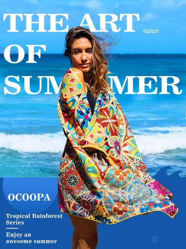 Vista 3 de OCOOPA - Toalla de playa de microfibra que no retiene arena, toalla de viaje de gran tamaño, accesorios de playa ligeros y compactos, toallas