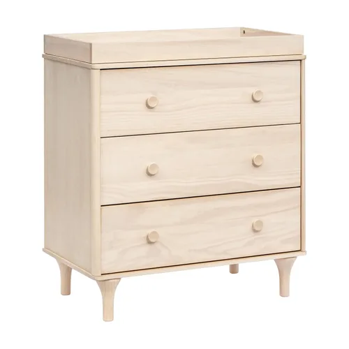 Vista 11 de Babyletto Lolly - Cómoda cambiadora de 3 cajones con bandeja cambiadora extraíble en blanco y natural, certificado Greenguard Gold