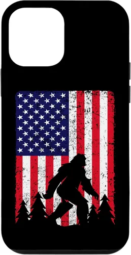 Vista 12 de Funda patriótica para iPhone 15 Bigfoot 4 de julio con la bandera de Estados Unidos