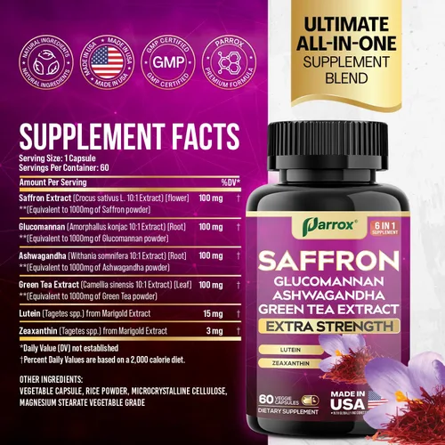 Vista 2 de Mio-inositol + azafrán – Balance hormonal y apoyo metabólico con D-Chiro, DIM, berberina y ashwagandha + mezcla de azafrán 6 en 1 con luteína