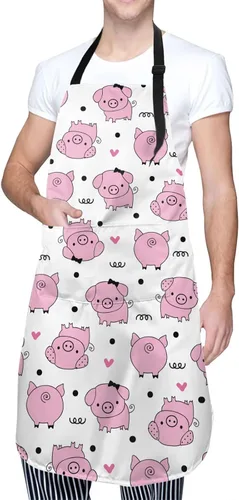 Vista 9 de Delantal ajustable con babero para hombres y mujeres, chef, cocina, barbacoa, parrilla