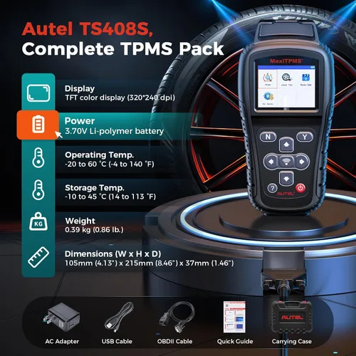Vista 8 de Autel maxipro mp808ts y Autel TS401 maxitpms, Negro