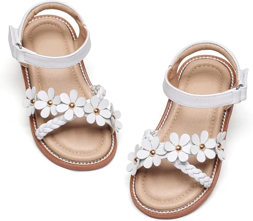 Vista 24 de Kiderence Sandalias de niña de las flores para niñas pequeñas, zapatos de Ck303 Oro
