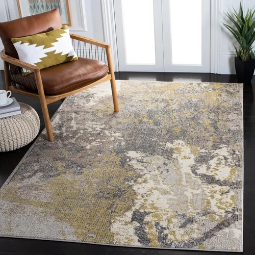 Vista 8 de SAFAVIEH Madison Collection - Alfombra decorativa de 2 pies 2 pulgadas x 4 pies, verde y azul, diseño abstracto moderno, no desprende pelusa