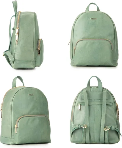 Vista 4 de VELEZ Mini mochila de cuero para mujer, bolso pequeño de hombro, 02 marrón