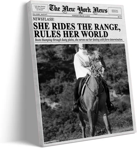 Vista 30 de Pósteres estéticos para titulares de periódico, arte de pared con cita retro, arte de pared preppy feminista, portada de revista, póster moderno
