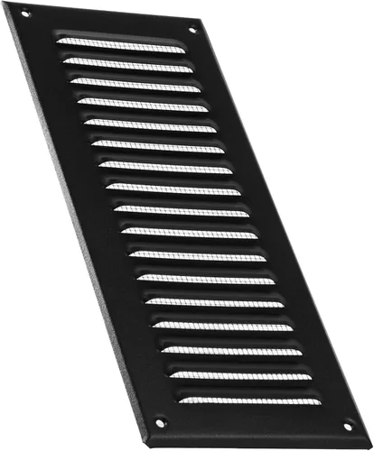 Vista 8 de Vent Systems - Cubierta de rejilla de ventilación de aire de alero rectangular de metal negro de 3 x 10 pulgadas (interior), deflector