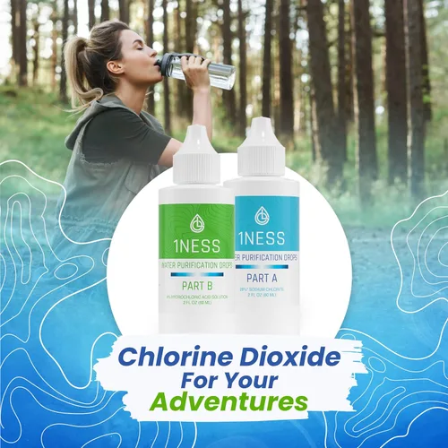 Vista 2 de 1ness Kit de dióxido de cloro - Ácido clorhídrico 4% y solución de sodio (2 oz A + 2 oz B)