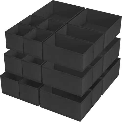 Vista 17 de Criusia Organizador de cajones de ropa, paquete de 8 organizadores de cajones para ropa interior, caja de almacenamiento de tela plegable