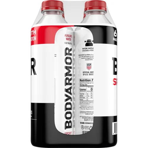 Vista 8 de BODYARMOR SportWater Agua alcalina, agua embotellada de alta alcalina, pH 9+, 1 litro (paquete de 6), paquete de agua refrescante con electrolitos
