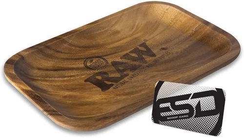Vista 2 de RAW Bandeja rodante de madera Tamaño – Pequeño Madera resistente diseñada por RAW con esquinas curvas, sin arrugas